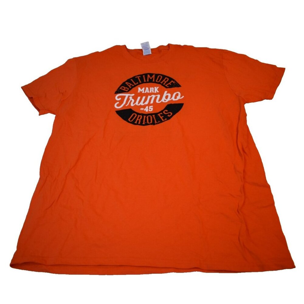 Baltimore Orioles SGA Mark Trumbo 45 Stadium XL T-Shirt Orange Gildan Softstyle